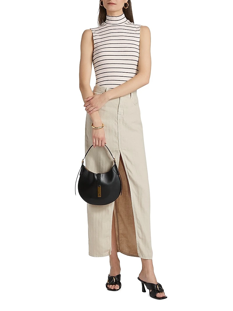 Rosie Striped Mock Turtleneck Top