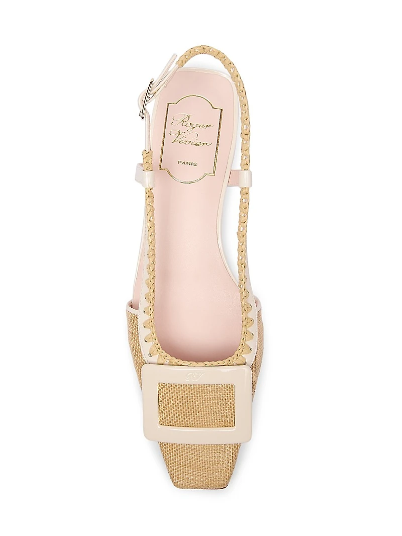 Belle Vivier 25MM Braided Raffia Flats