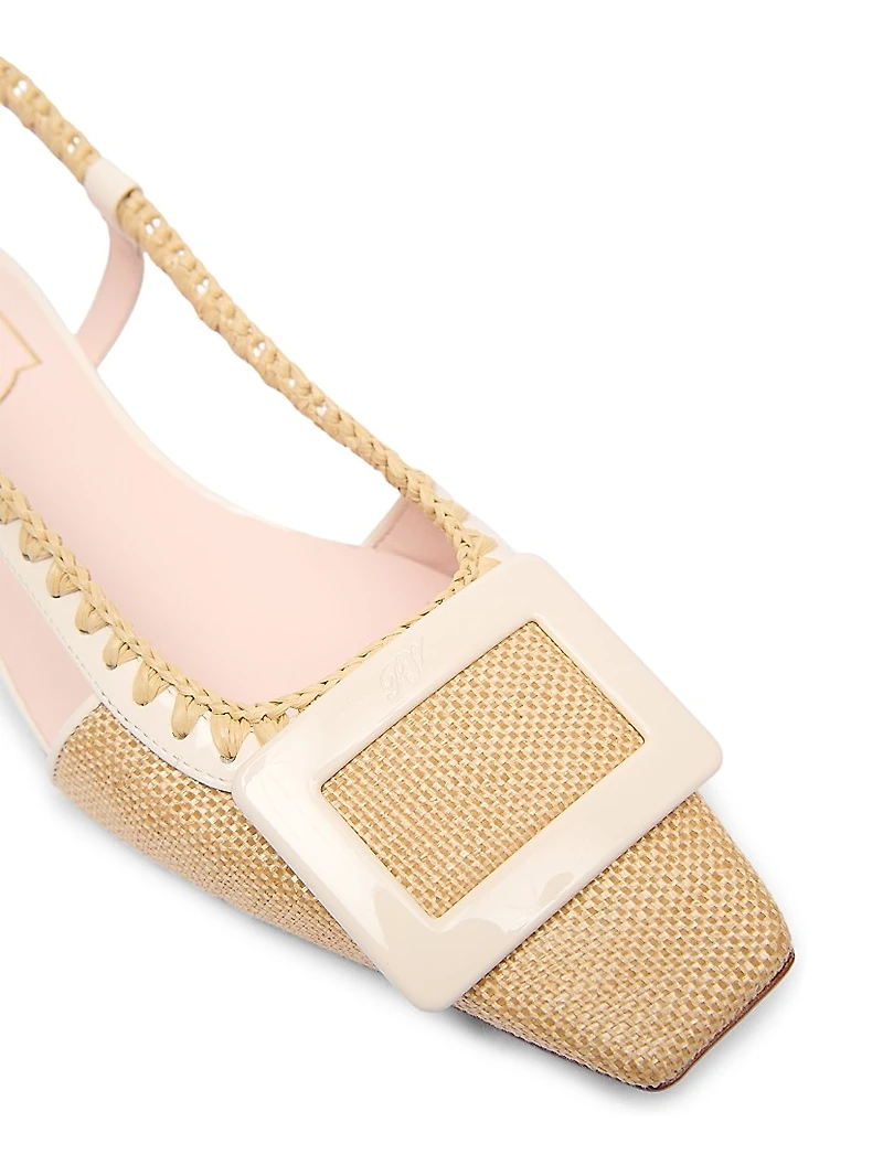 Belle Vivier 25MM Braided Raffia Flats