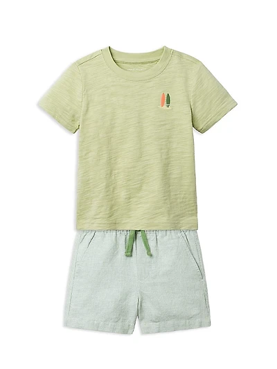 Little Boy's The Surfboard T-Shirt & Shorts Set