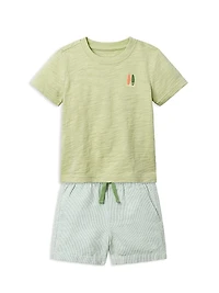 Little Boy's The Surfboard T-Shirt & Shorts Set
