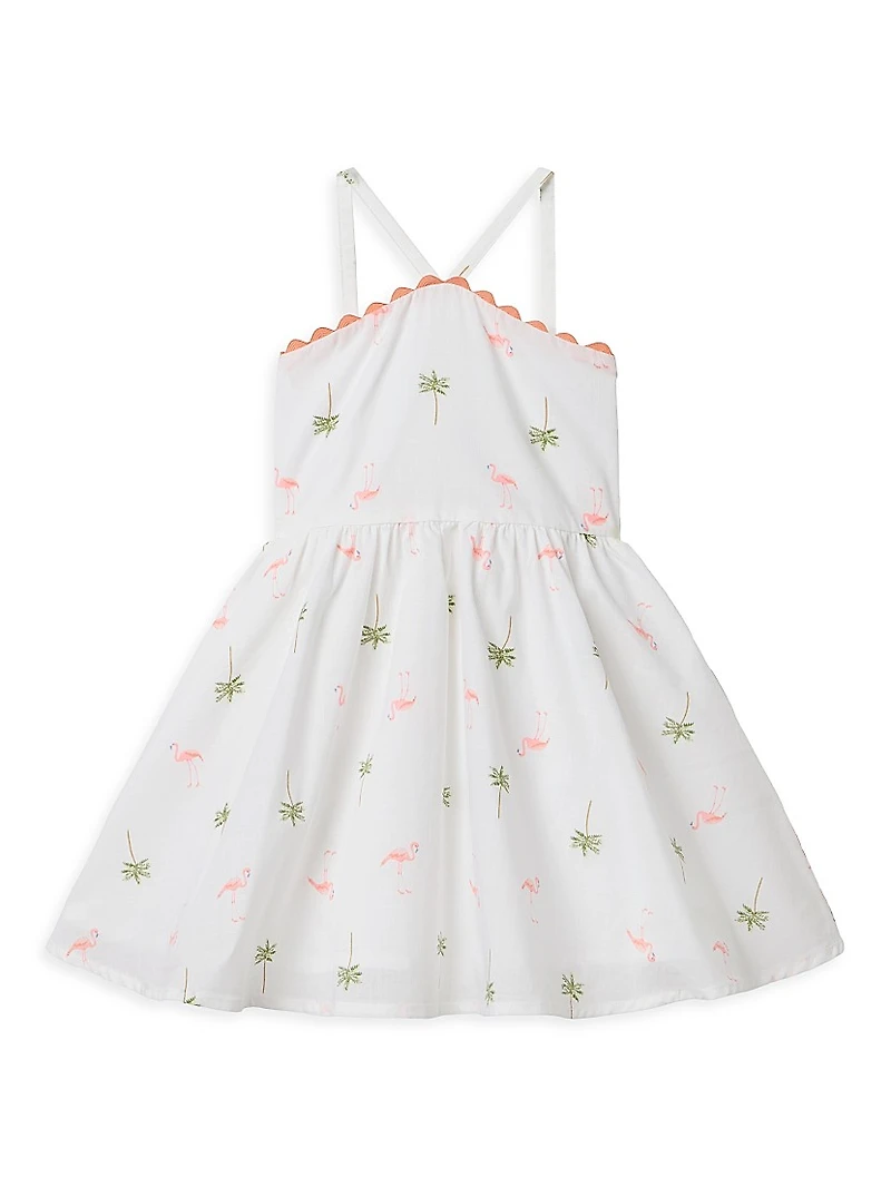 Little Girl's Tropics Print Dress & Bloomers Set