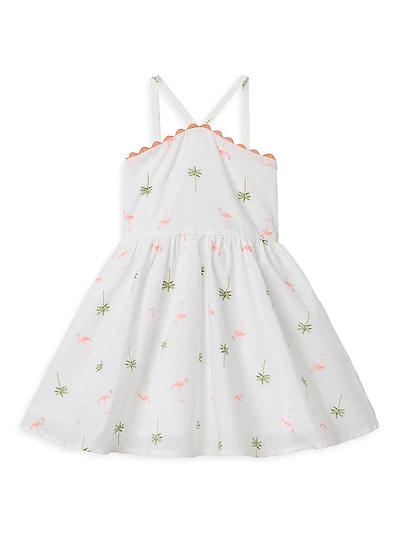 Little Girl's Tropics Print Dress & Bloomers Set