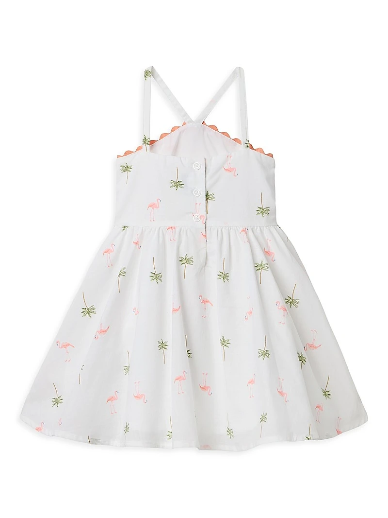 Little Girl's Tropics Print Dress & Bloomers Set