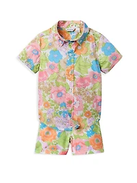 Little Boy's & Bright Floral Cabana Set