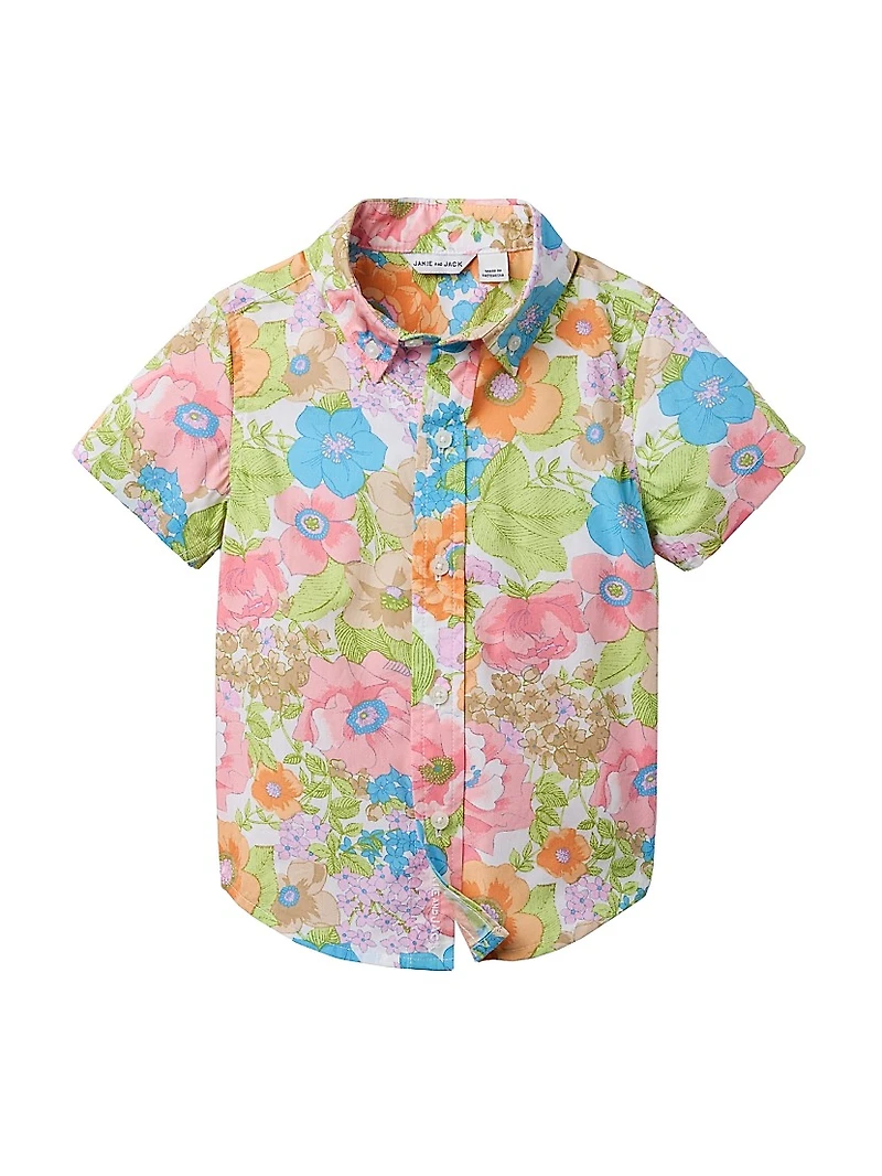 Little Boy's & Bright Floral Cabana Set