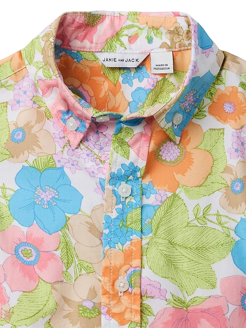 Little Boy's & Bright Floral Cabana Set