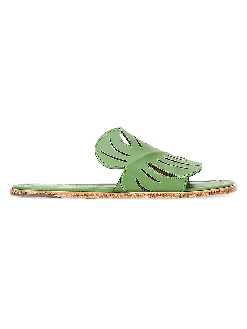 Palm Leather Flat Sandals