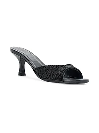 Brigitte 55MM Beaded Kitten-Heel Sandals