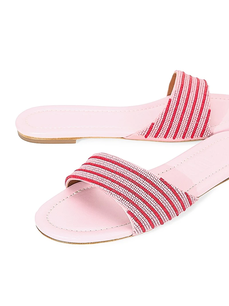 Gracie Two-Tone Beaded Sandals