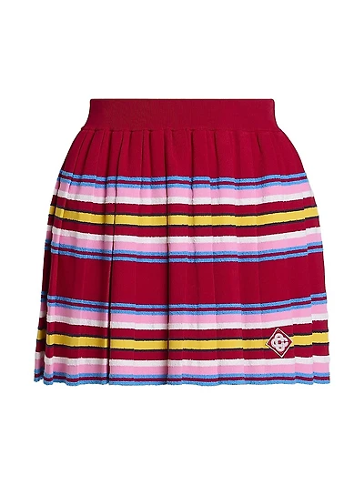Striped Pleated Miniskirt