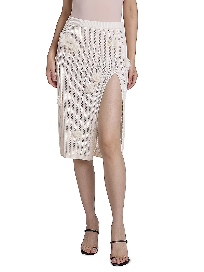 Flower Lace Midi-Skirt