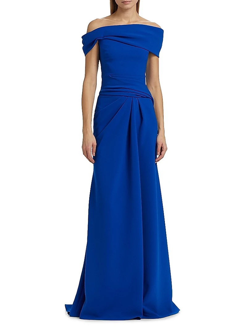 Susan Draped Off-the-Shoulder Gown