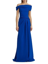 Susan Draped Off-the-Shoulder Gown