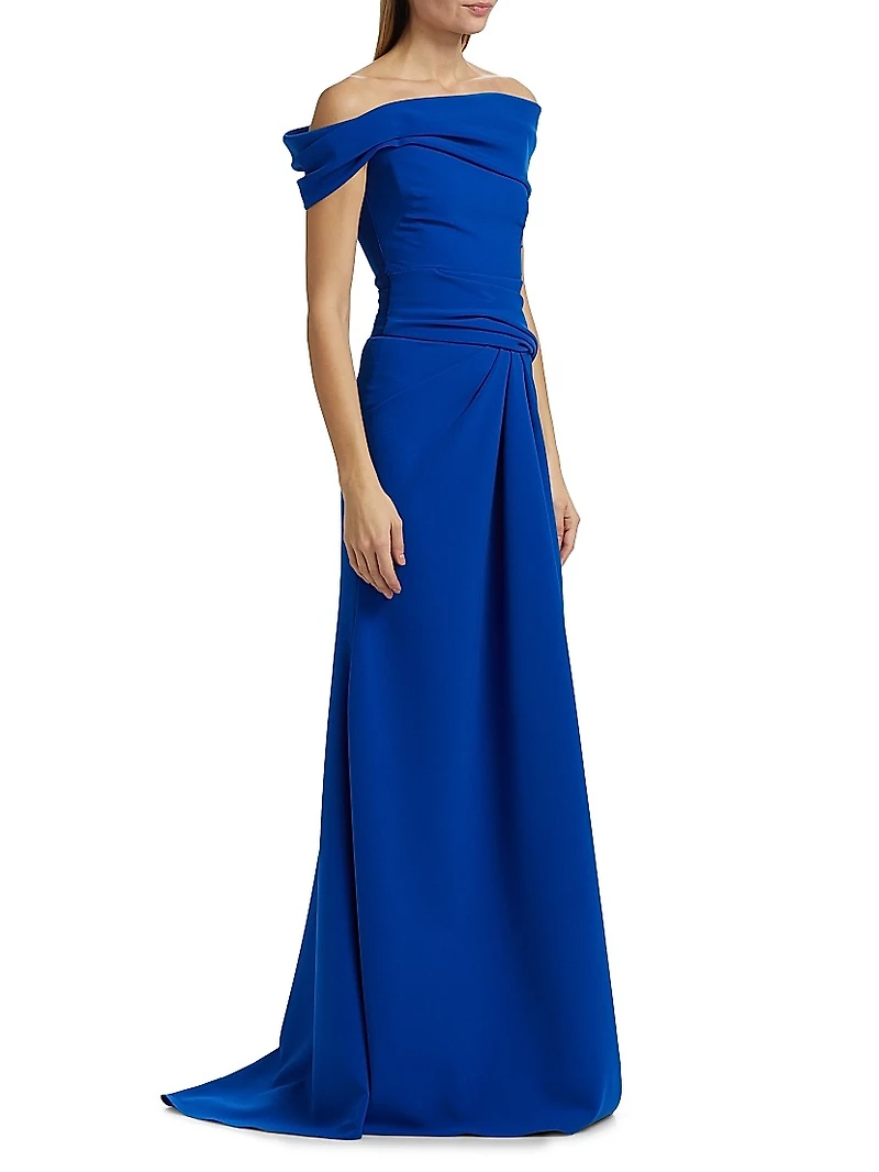 Susan Draped Off-the-Shoulder Gown