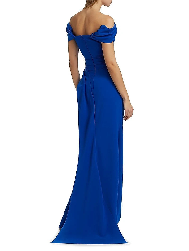 Susan Draped Off-the-Shoulder Gown