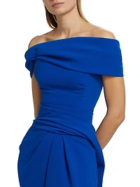 Susan Draped Off-the-Shoulder Gown
