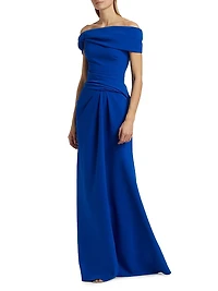 Susan Draped Off-the-Shoulder Gown