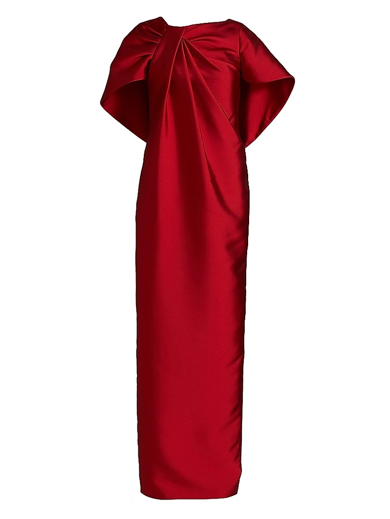 Meryl Draped Satin Gown