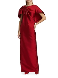 Meryl Draped Satin Gown