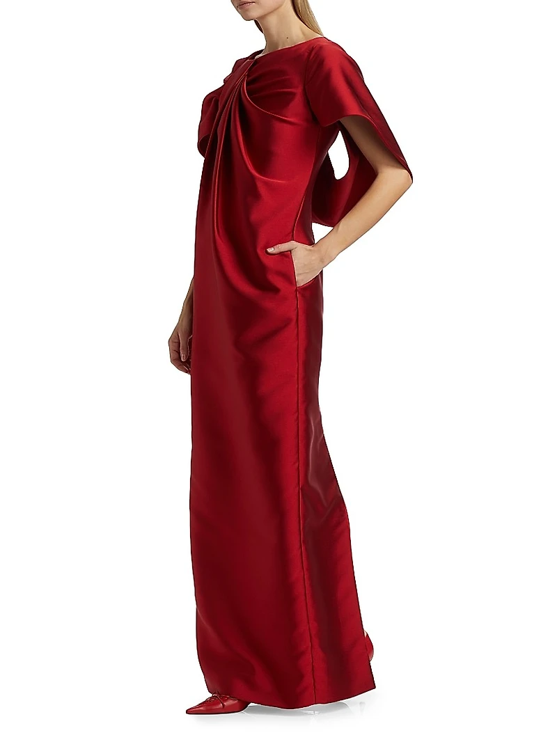 Meryl Draped Satin Gown