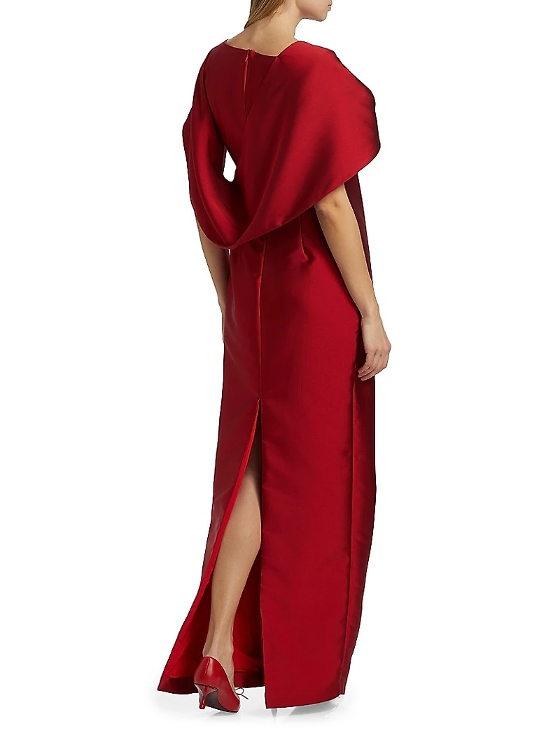 Meryl Draped Satin Gown