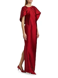 Meryl Draped Satin Gown