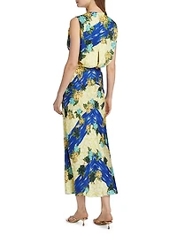Paw25 Gwen Floral Silk Sleeveless Midi-Dress