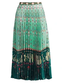 Kim Printed Pleated Midi-Skirt