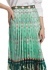 Kim Printed Pleated Midi-Skirt