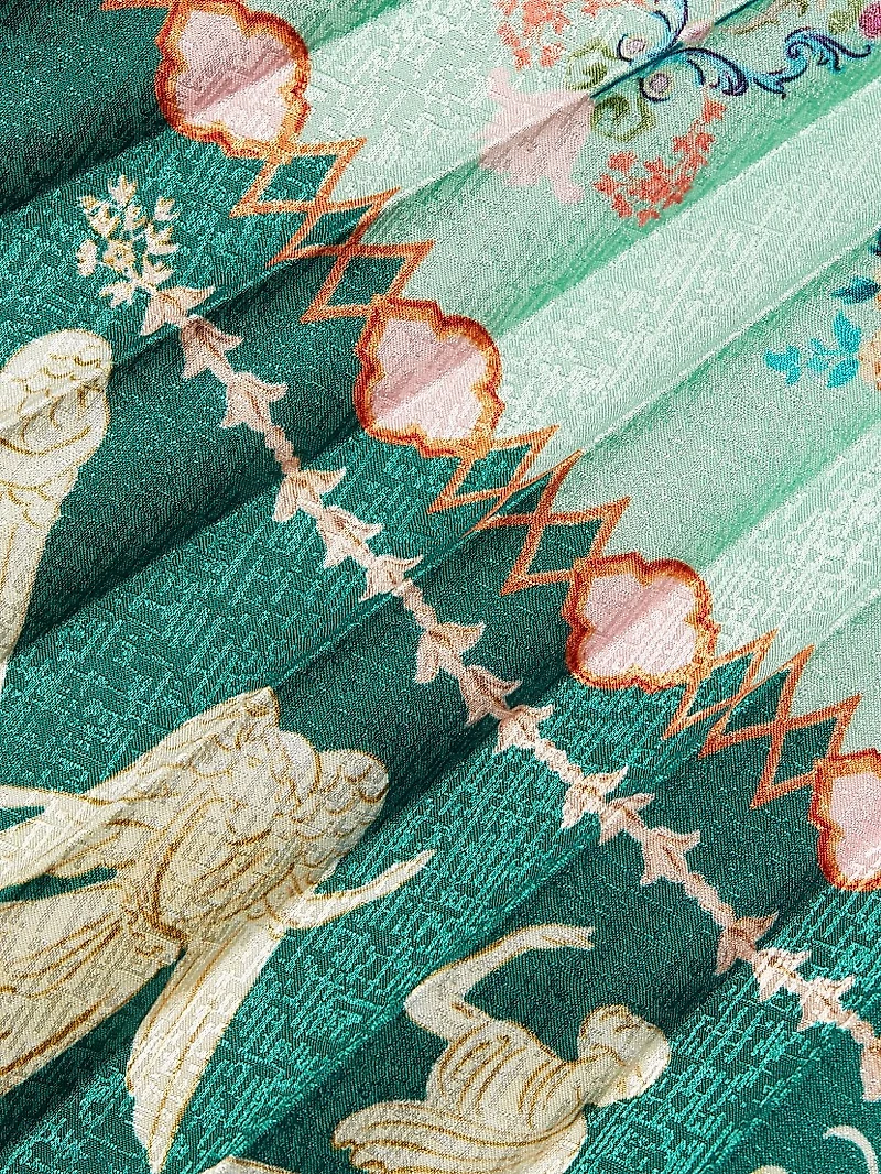 Kim Printed Pleated Midi-Skirt