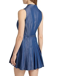 Livi Embroidery Denim Mini Shirtdress