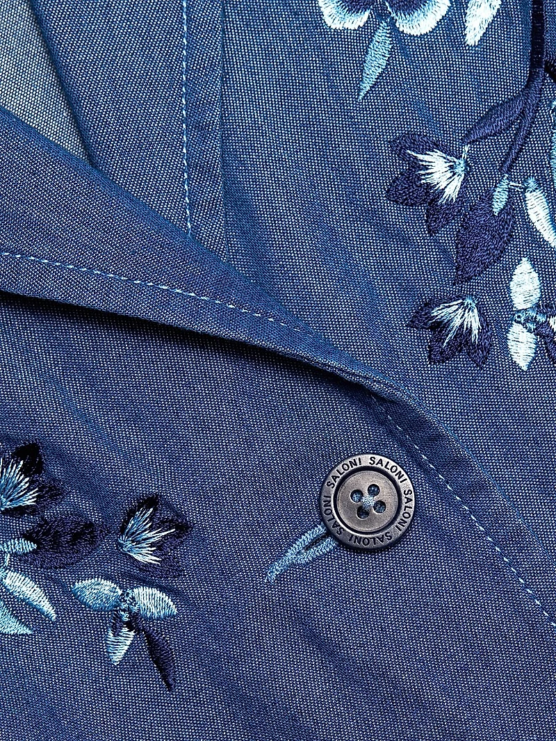 Livi Embroidery Denim Mini Shirtdress