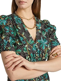 Lea Floral Silk Midi-Dress