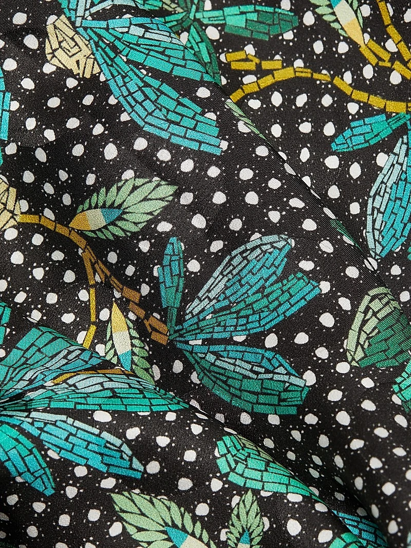 Lea Floral Silk Midi-Dress