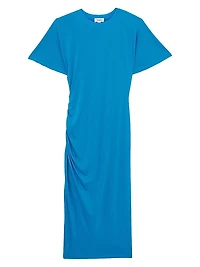 Ruched Jersey Midi-Dress