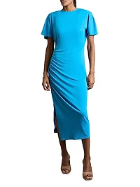 Ruched Jersey Midi-Dress