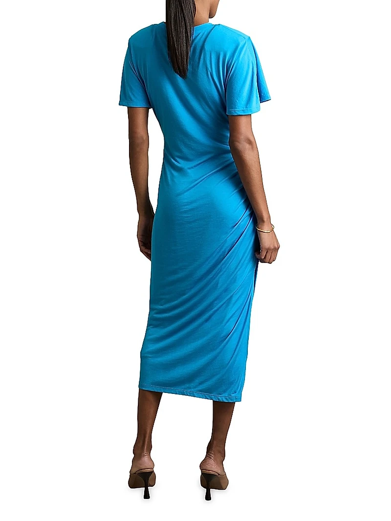 Ruched Jersey Midi-Dress