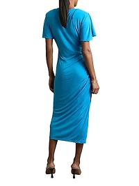 Ruched Jersey Midi-Dress