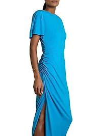 Ruched Jersey Midi-Dress