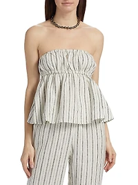Inez Linen Strapless Top