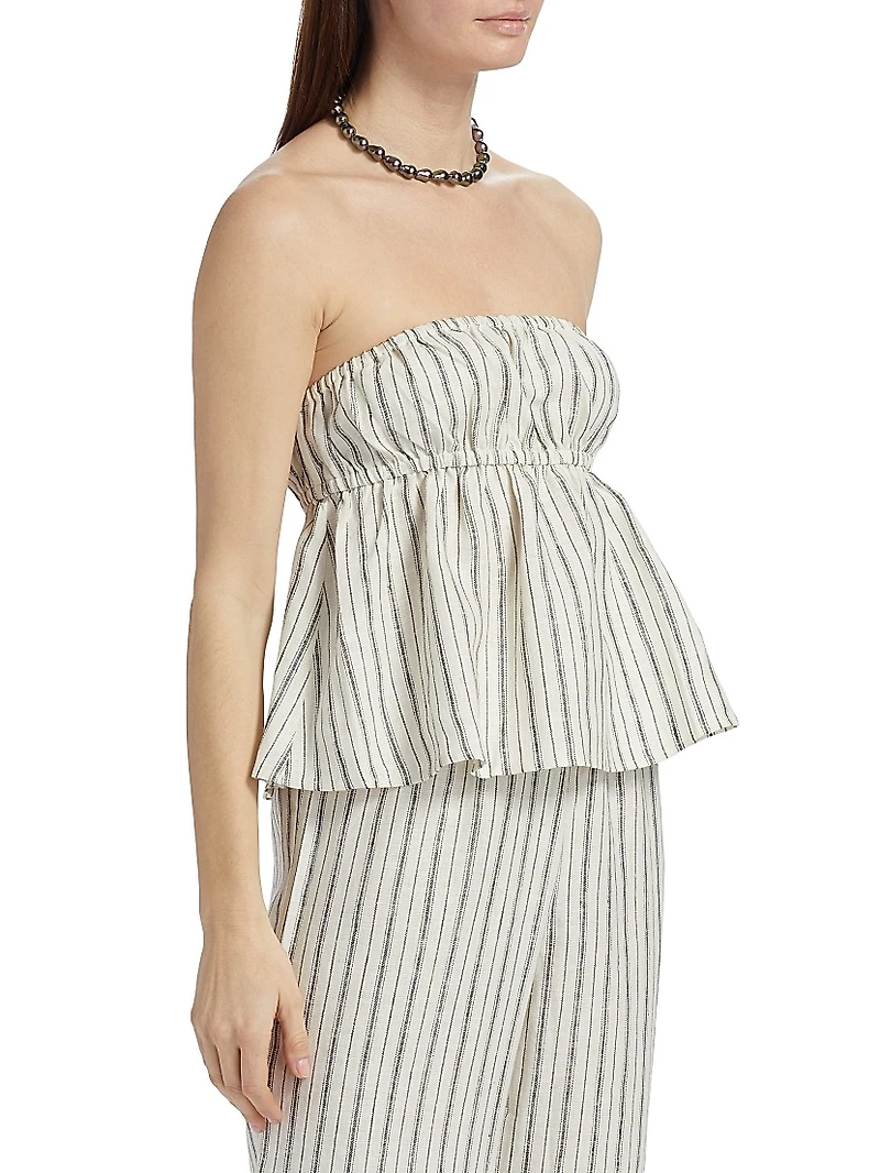 Inez Linen Strapless Top