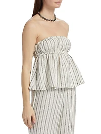 Inez Linen Strapless Top