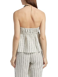 Inez Linen Strapless Top