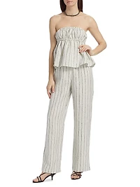 Inez Linen Strapless Top