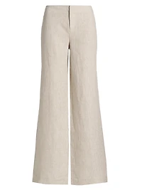 Vida Low-Rise Wide-Leg Linen Pants