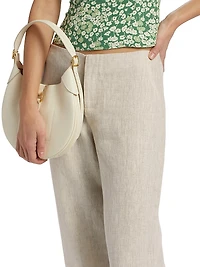 Vida Low-Rise Wide-Leg Linen Pants