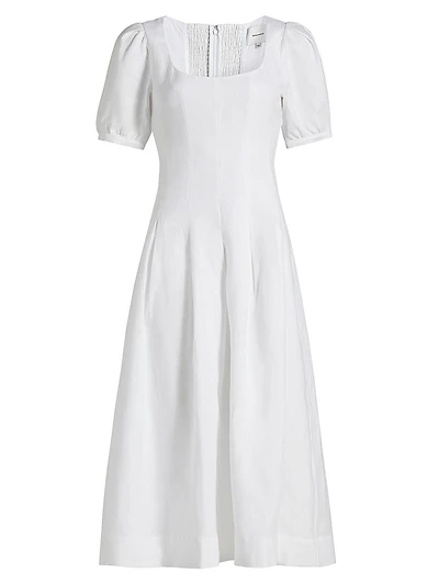 Coucou Pleated Linen Midi-Dress