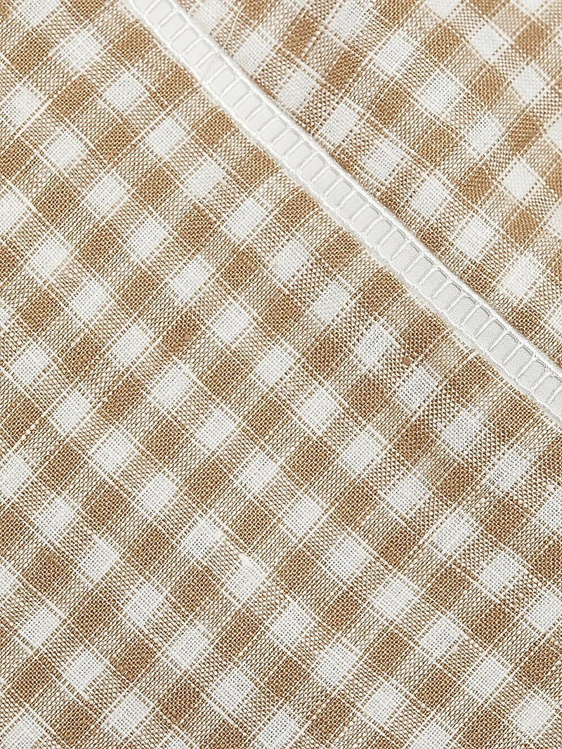 Everett Gingham Linen Midi-Dress