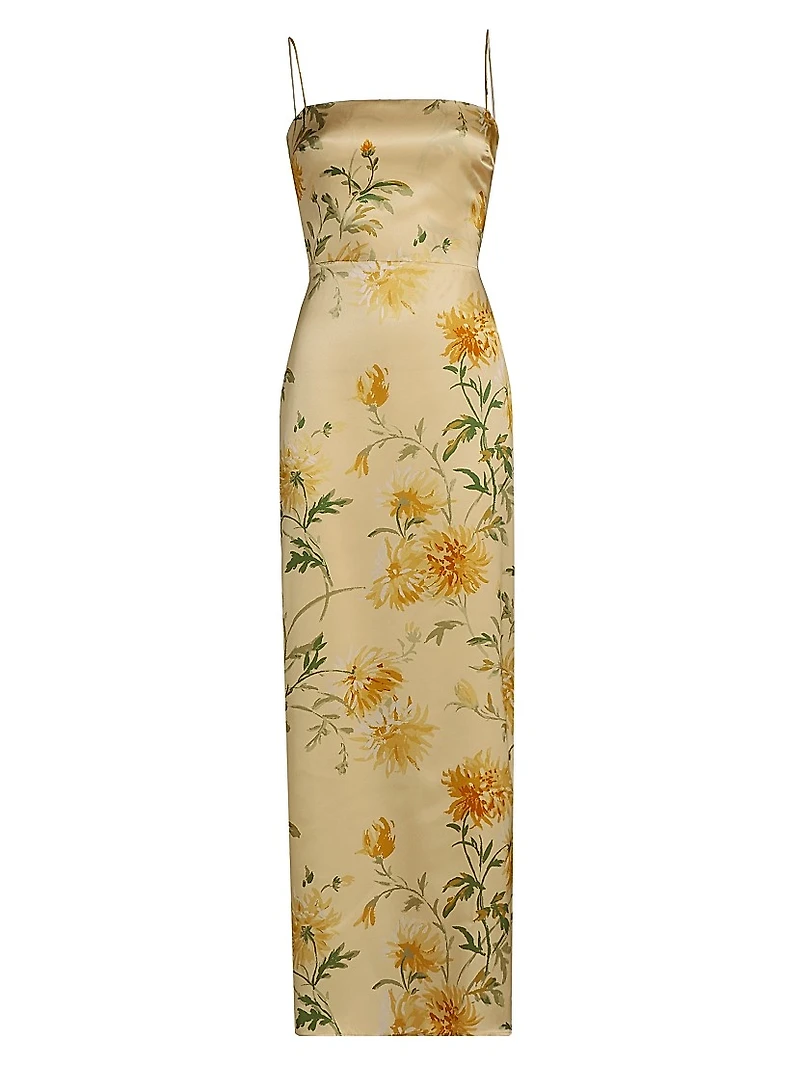 Frankie Floral Silk Column Maxi Dress
